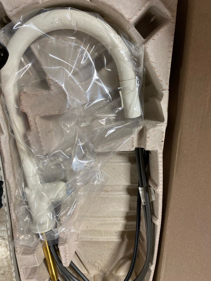 Brizo 63075LF-MWLHP Odin 1.8 GPM Single Hole Pull Down Kitchen Faucet with Arc Spout - Less Handle - Matte White