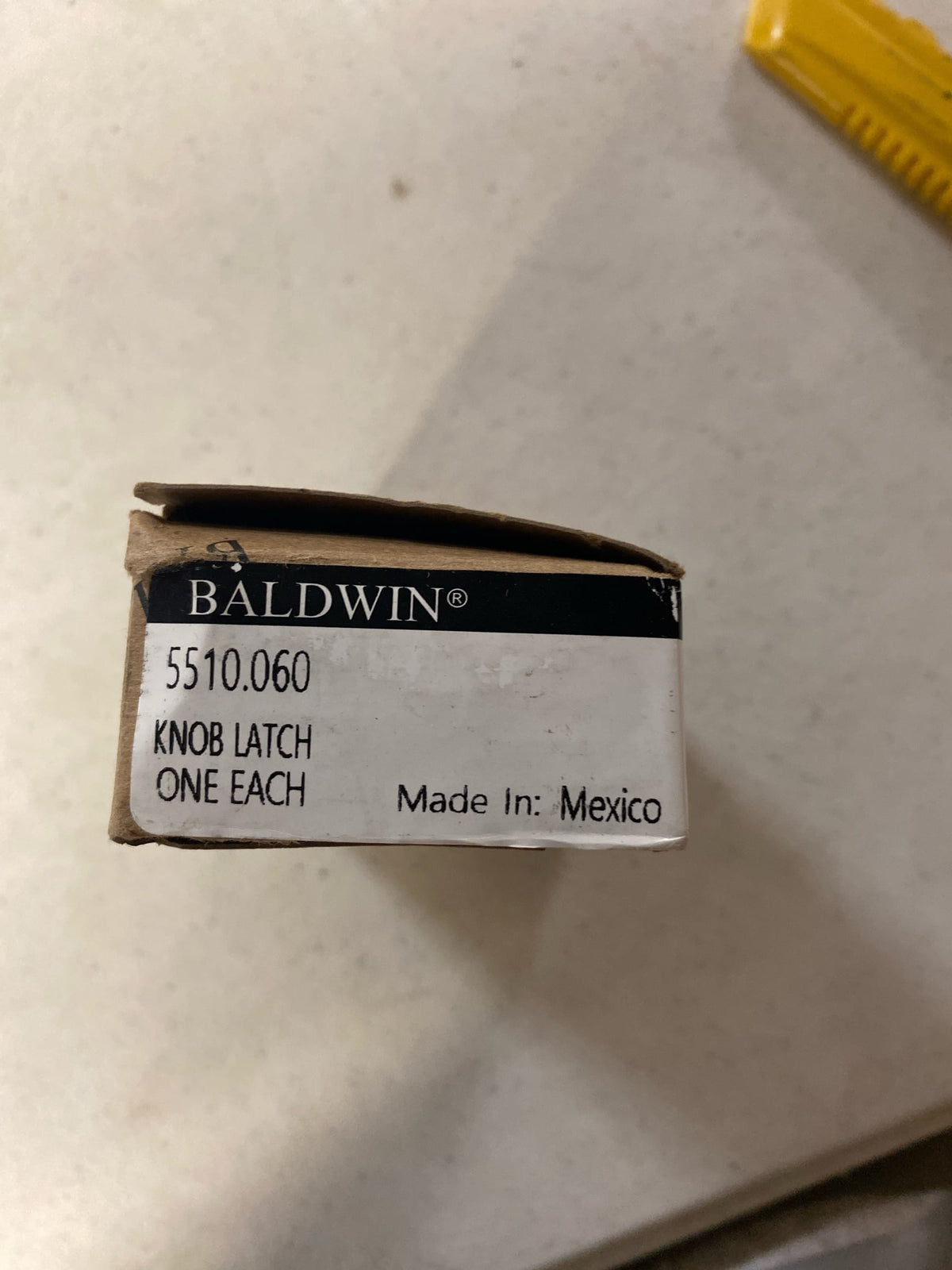 Baldwin 5510.060 Interior Passage Latch with 2-3/8-Inch Backset, Satin Brass and Brown