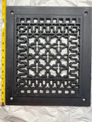 Signature Hardware 346066 Old Victorian Cast Iron Floor Register - Powder Coat - 10" x 14" (11-1/4" x 15" Overall) - Black Powder Coat