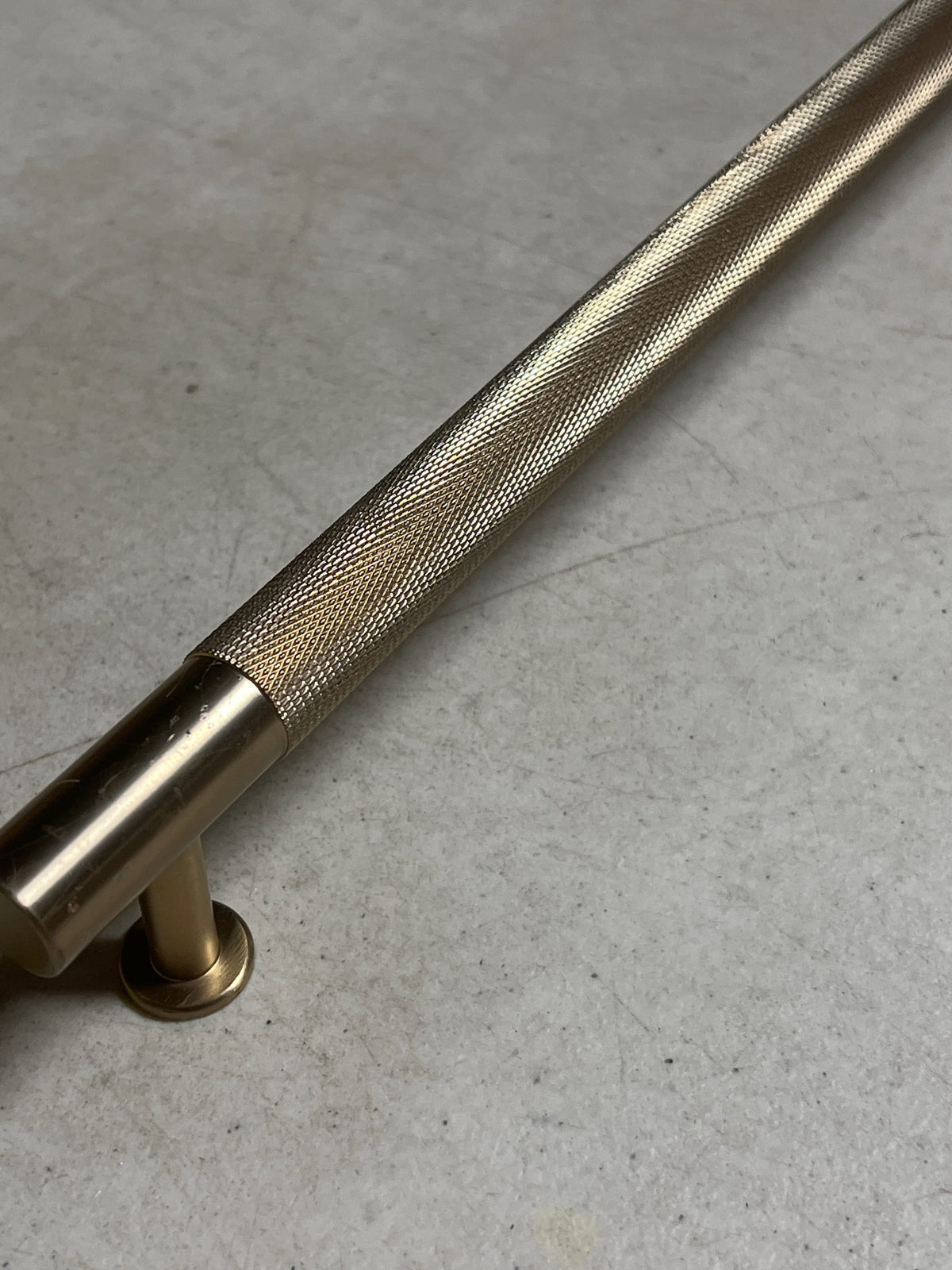 Knurled Texture Solid Brass Knurled Hardware Cabinet T-Bar Pull Handles - Round Bar Series - Brushed Brass (18" Appliance Handle)