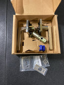 Emtek Passage Set, Square Rosette, Helios Lever, Right Hand, Polished Nickel