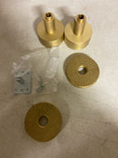 Viaggio CLOMLTCLO_DD Motivo Solid Brass Non-Turning Two-Sided Dummy Door Knob Set with Circolo Brass Knob and Leather Rosette - Satin Brass