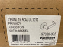 Kwikset 733KNL 15 RCAL UL 3031 Kingston Satin Nickel Round Bed/Bath Reversible Door Lever