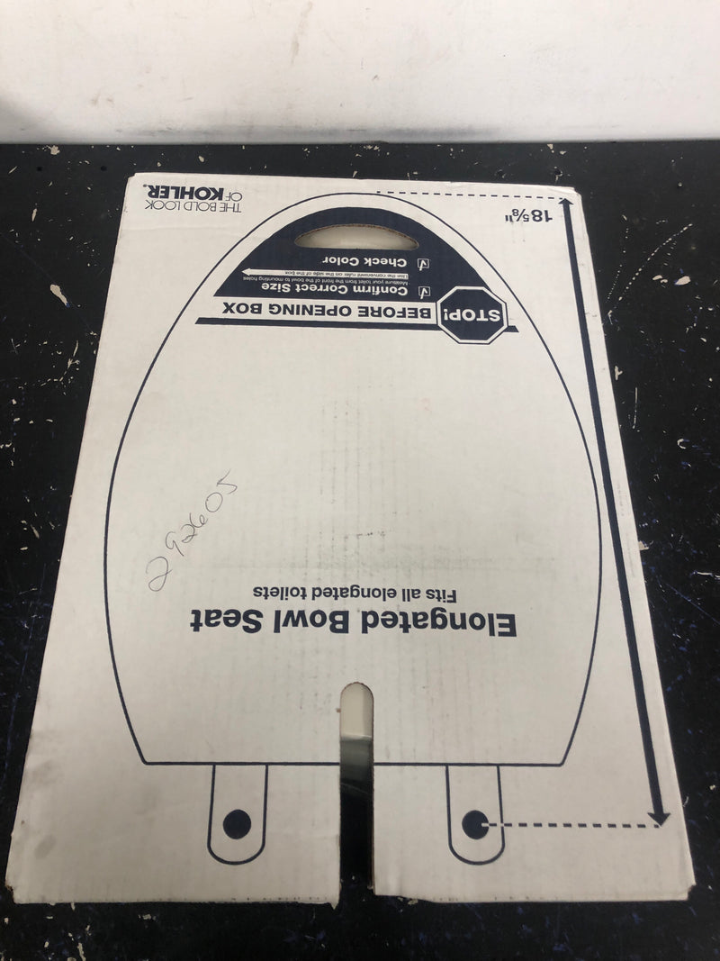 Kohler K-4733-RL-96 Glenbury Elongated Closed-Front Toilet Seat with Soft Close and Quick Release - Biscuit