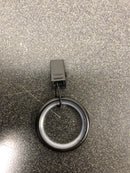 Emoh H1936-12 Black Steel Curtain Rings with Clips (Set of 10)