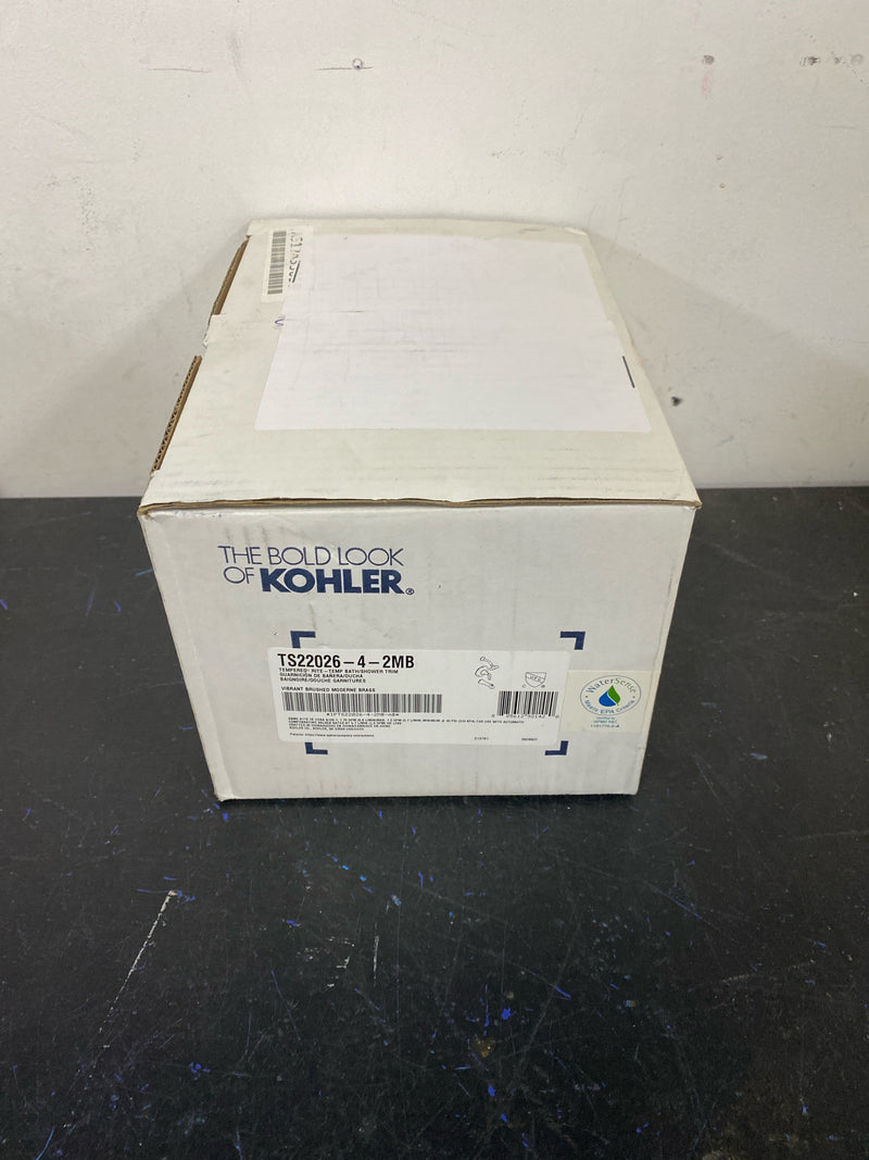 Kohler K-TS22026-4-2MB Tempered Tub and Shower Trim Package with 1.75 GPM Single Function Shower Head - Vibrant Brushed Moderne Brass