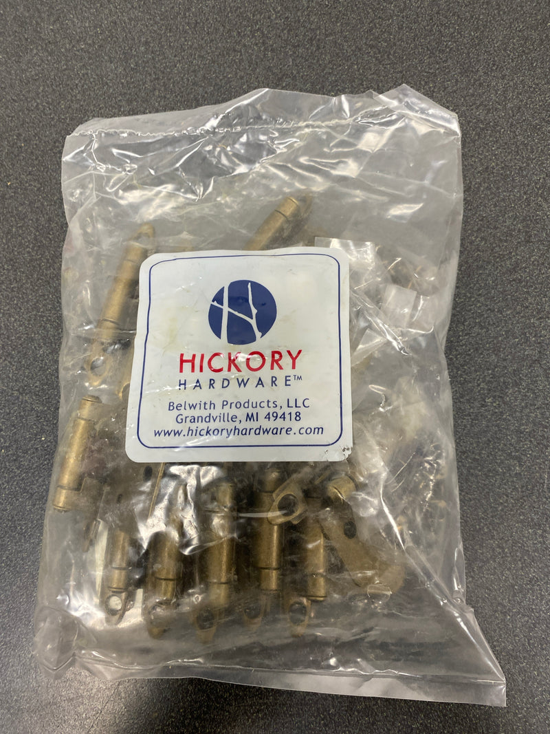 Hickory Hardware P144-AB-6 Inset Traditional Cabinet Door Hinge with 105 Degree Opening Angle - Pack of 6 - Antique Brass