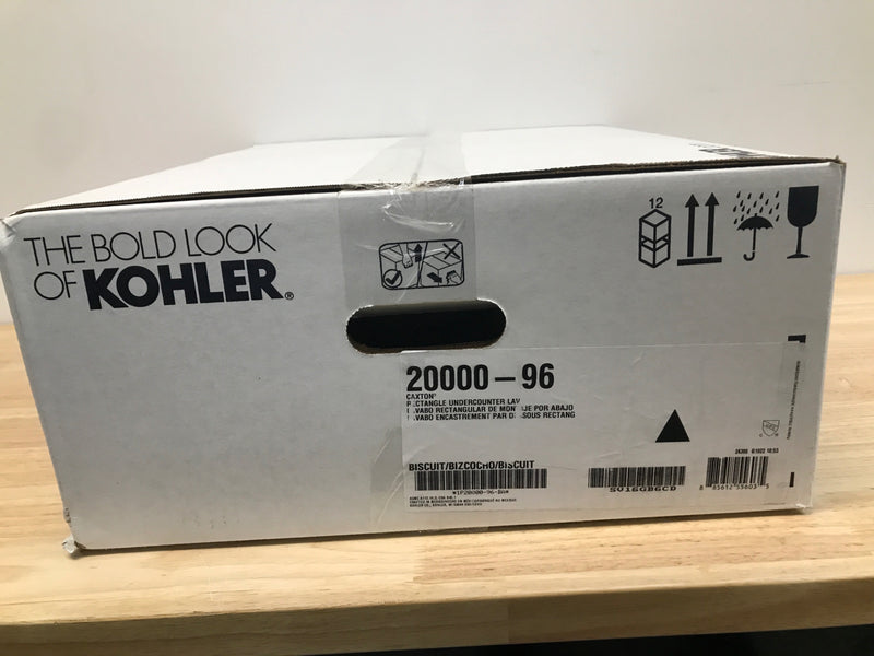 Kohler K-20000-96 Caxton Rectangle 20-1/4" Undermount Bathroom Sink with Overflow - Biscuit