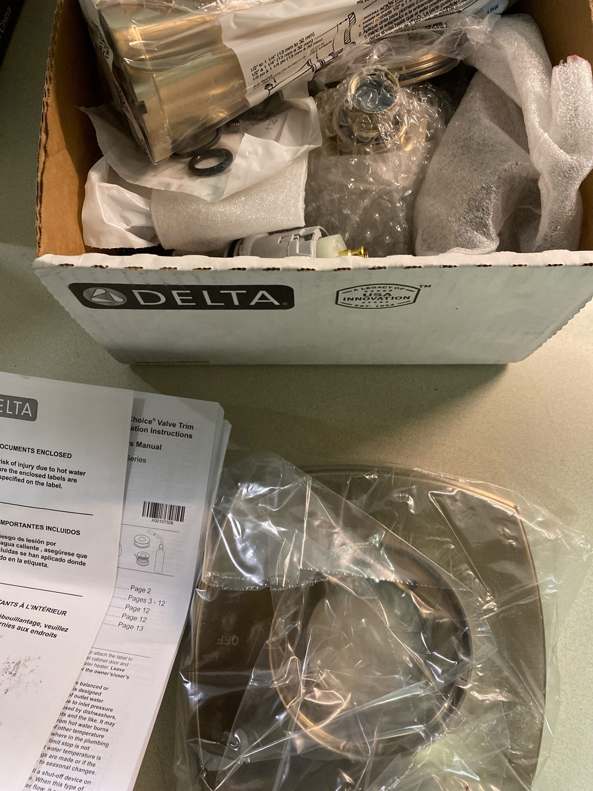 Delta Faucet Stryke 14 Series Single-Function Gold H2Okinetic Tub and Shower Faucet Set, Valve Trim Kit, Shower Handle, Delta Shower Trim Kit, Shower Set, Lumicoat Champagne Bronze T14476-CZ-PR (Valve Not Included)