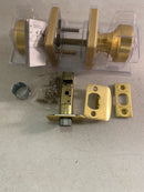 Kwikset 720PSKSQT-4 Pismo Passage Door Knob Set with Square Rose - Satin Brass