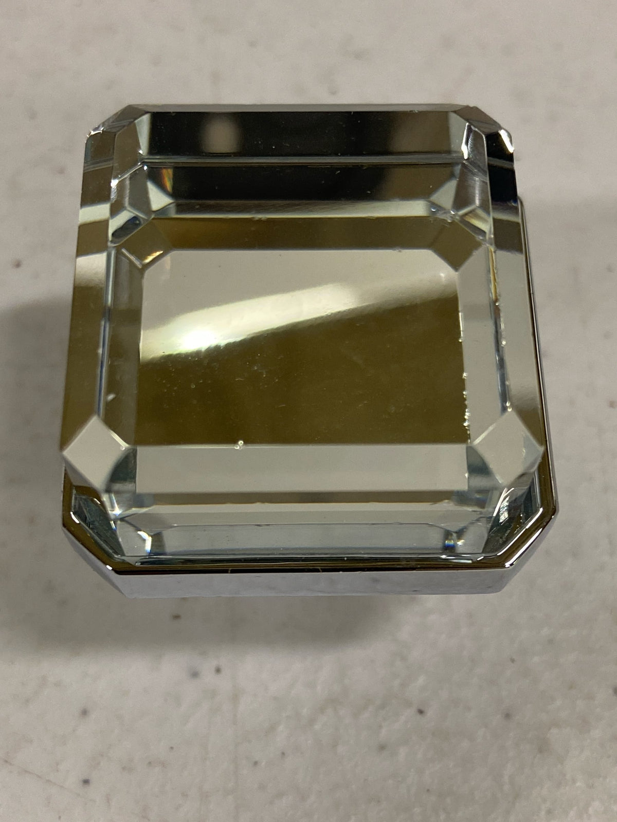 Amerock BP36975C26 Glacio 1-3/8 Inch Square Cabinet Knob - Clear / Polished Chrome