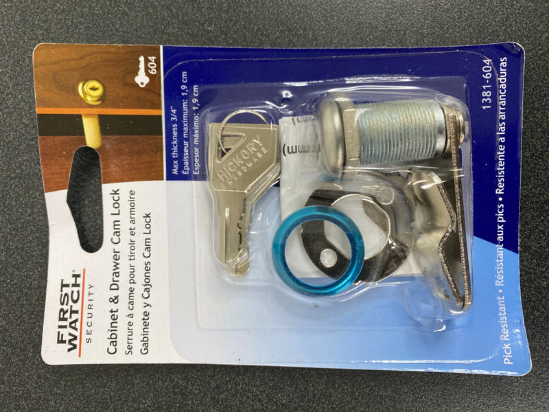First watch security 1381-604 1-1/8 in. Chrome Keyed Alike Cabinet and Drawer Utility Cam Lock