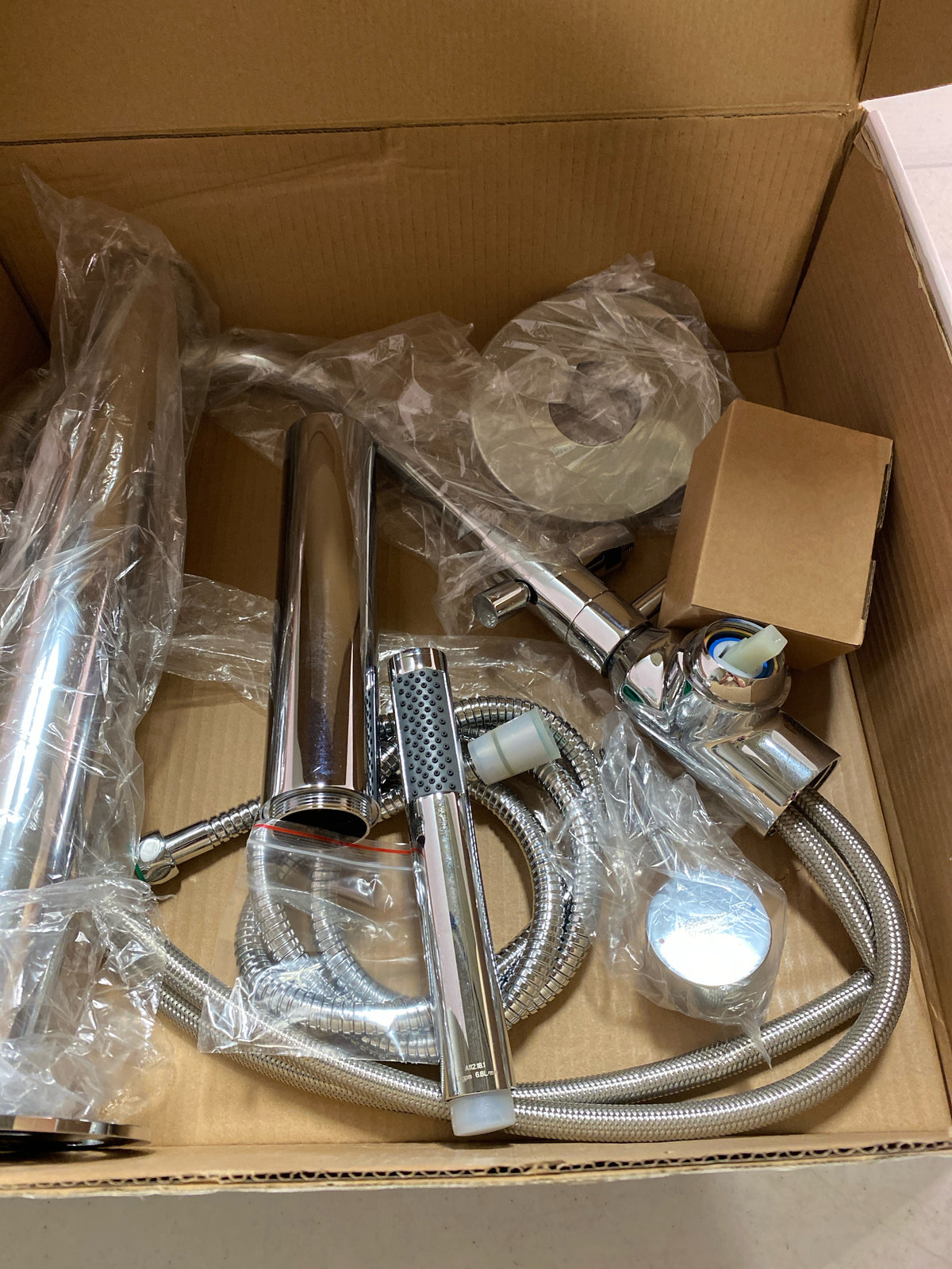 American Standard 2764951.002 Cadet Floor Mounted Tub Filler with Built-In Diverter - Includes Hand Shower - Polished Chrome