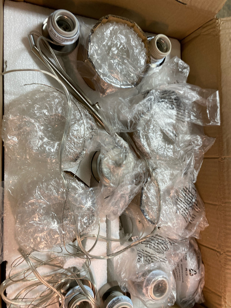 Merry Collection 5-Light Brushed Nickel Etched Glass Transitional Chandelier Light