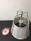 Home decorators collection HDY19558P3 Havenport 2-Light Silver Pendant with White Fabric Shade