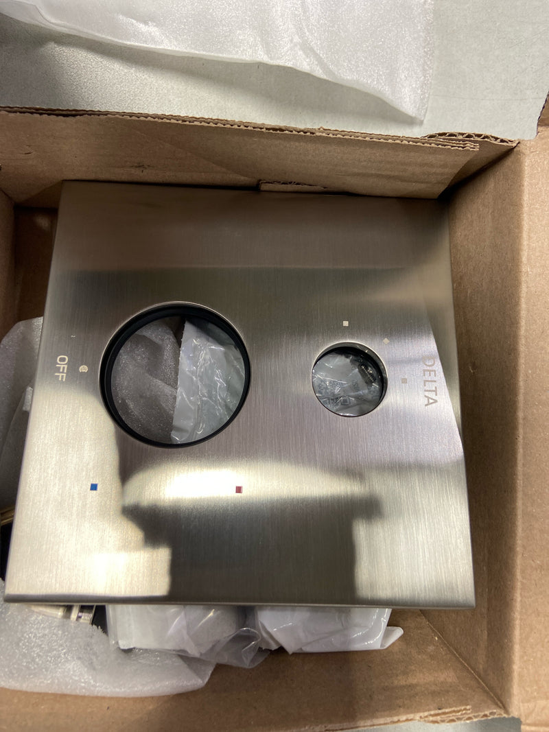 Delta T24867-SS Ara 14 Series Pressure Balanced Valve Trim with Integrated 3 Function Diverter for Two Shower Applications - Less Rough-In - Brilliance Stainless