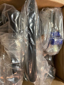 EMTEK Modern Rectangular Rosette Passage Set with Matching Finish Stuttgart Lever - Choice of Left/Right Handing and 7 Finishes - 5112STURHUS19 - Right Handed (RH) - Flat Black (US19)