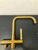 Miseno 109215-BTF-BG Delara Floor Mounted Tub Filler - Includes Hand Shower - Brushed Gold