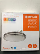 Ledvance 62413 16 in. Brushed Nickel Selectable LED Flush Mount with Motion Sensor and Battery Backup