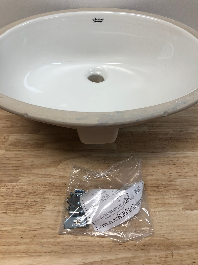 American Standard 496221.02 Ovalyn 17" Undermount Porcelain Bathroom Sink - White