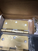 Emtek 9100 Steel Hinges (Pair) - SD - 1/4" Radius Corner - 3 1/2" x 3 1/2" - 910234 - Satin Brass (US4)