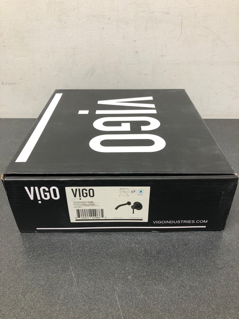 Vigo VG05001MB Olus 1.2 GPM Wall Mounted Widespread Bathroom Faucet - Matte Black