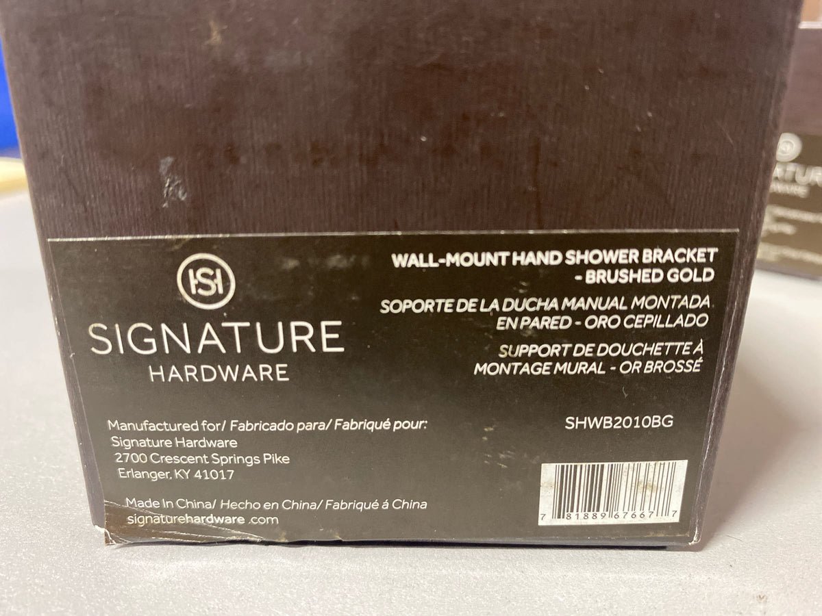 Signature Hardware SHWB2010BG FundamentALL Wall-Mount Adjustable Hand Shower Holder - Brushed Gold