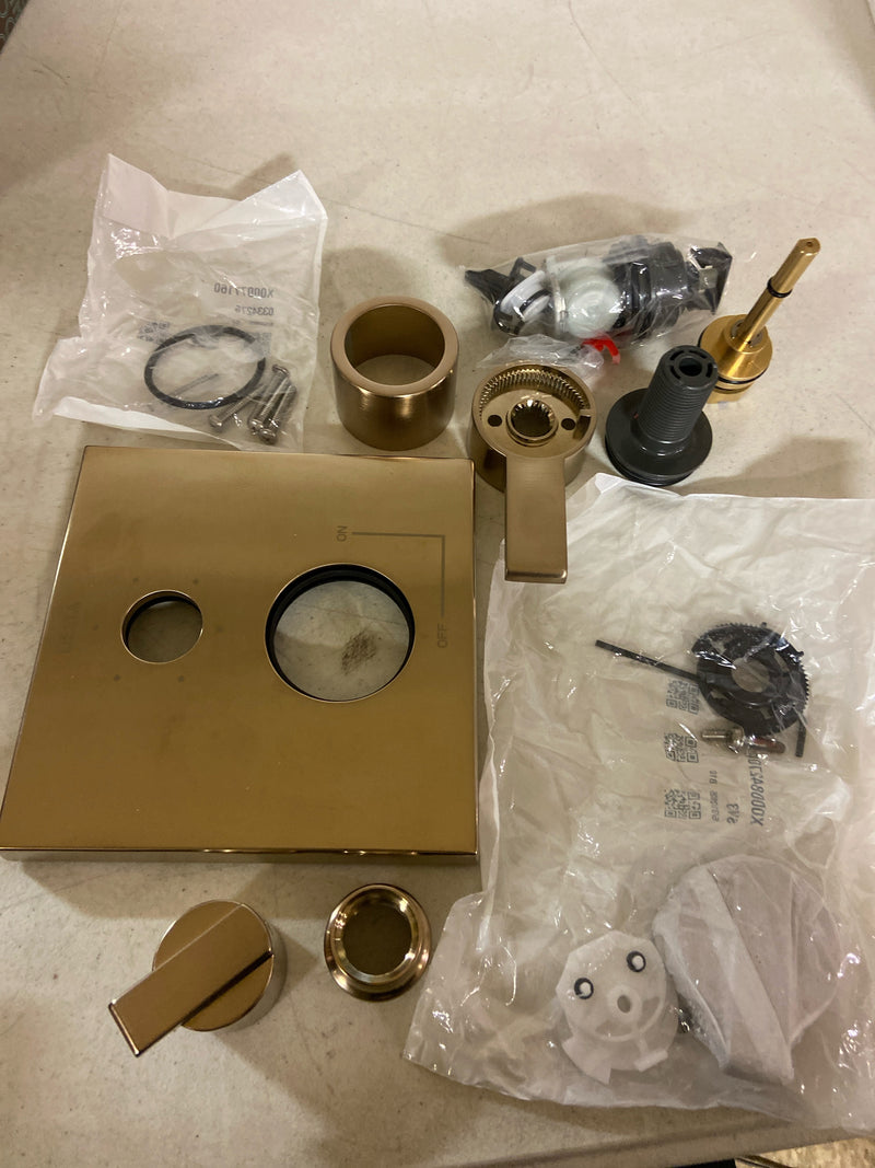 Delta Faucet Ara 17 Series 6-Setting Integrated Diverter Valve Trim Kit, Gold Diverter Valve Trim Kit, Shower Trim Kit, Champagne Bronze T27967-CZ (Valve Not Included)