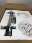 Edislive 81010000037568 Fragoso 18.9 in. 2-Light Black Milk White Glass Bathroom Vanity Light