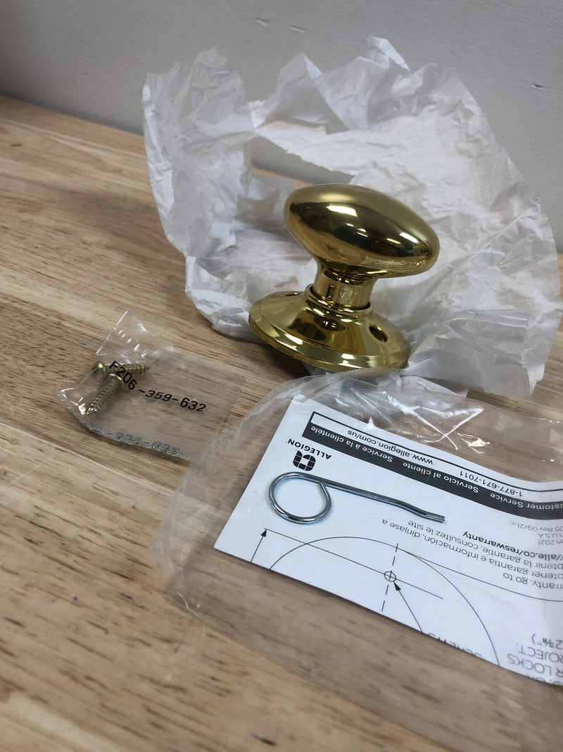 Schlage F170SIE605 Siena Non-Turning One-Sided Dummy Door Knob - Polished Brass