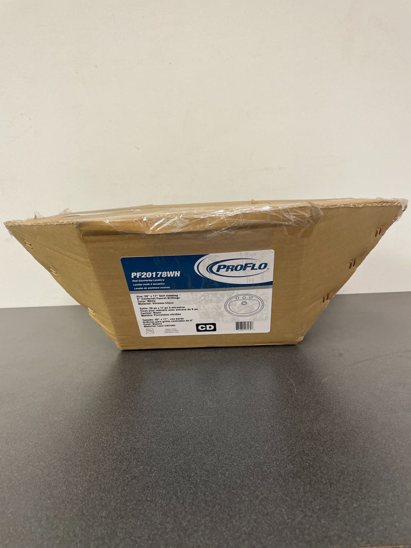 PROFLO PF20178WH White 20-1/2" Self Rimming Oval Bathroom Sink