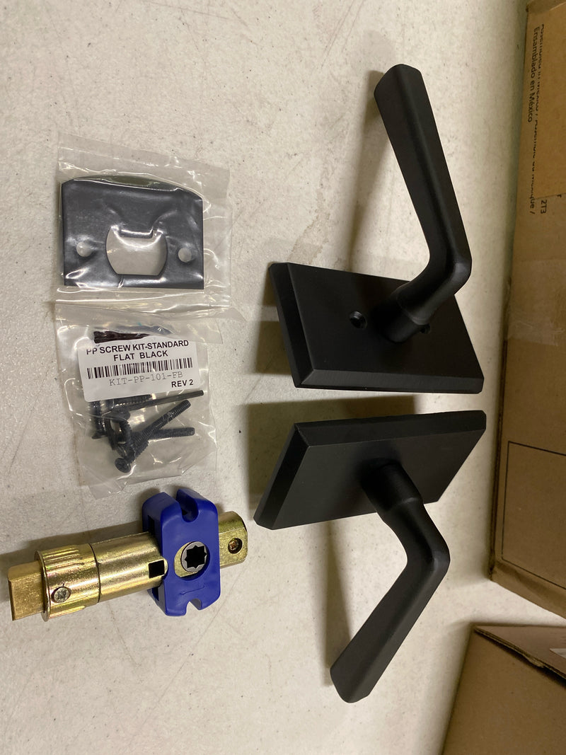 Emtek 710CRFB Cimarron Sandcast Bronze Passage Leverset - Flat Black