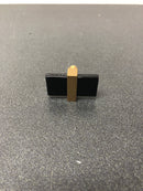 Sietto K-1903-SB Adjustable 2 Inch Long Rectangular Cabinet Knob with Black Glass - Satin Brass