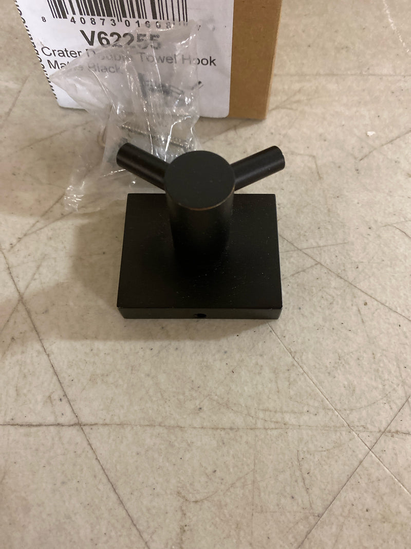 ICO Bath V62255 Volkano Crater Double Robe Hook - Matte Black