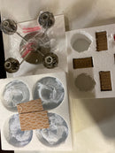 Jonathan y JYL7569B Piper 18 in. Nickel/Clear 4-Light Farmhouse Rustic Iron/Glass LED Semi Flush Mount