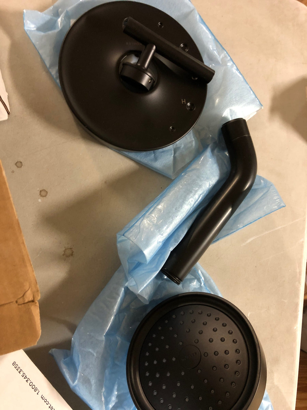 Kohler K-T14420-4-BL Purist Tub and Shower Trim Package with 2.5 GPM Single Function Shower Head with Rite-Temp Technology - Matte Black