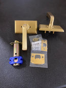 Emtek 510SIOUS4(RH) Sion Passage Door Lever Set from the Modern Brass Collection - Satin Brass Rectangular Rosette