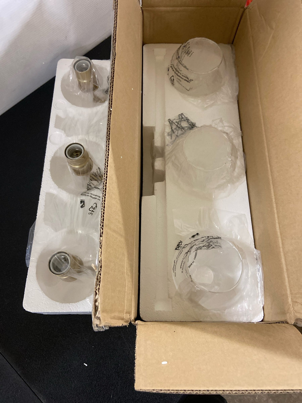 Lnc IZMFUQHD1381237 22.5 in. 3-Light Modern Aged Brass and Black Bathroom Vanity Light with Clear Glass Globe Shades Bathroom Sconce