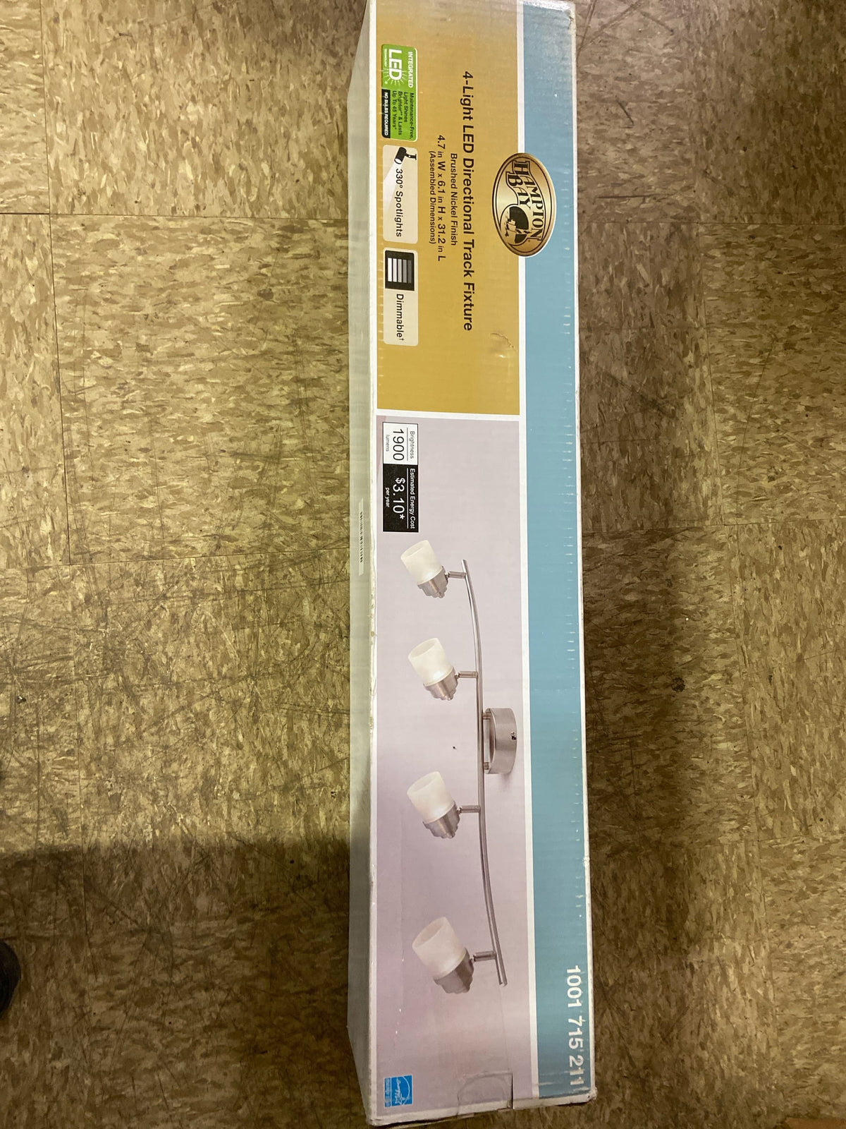 Hampton bay HBT102527B-35 EnviroLite 2.6 ft. Brushed Nickel Integrated LED Hardwired Track Lighting Kit with 4 Fixed Track Heads