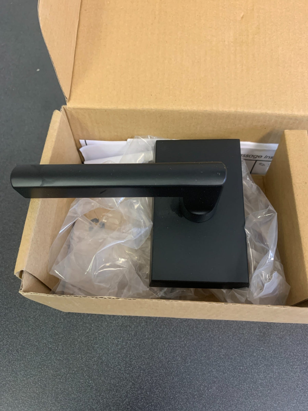 Miseno MH-1CLF-FB California Passage Door Lever Set with Rectangle Rose - Flat Black
