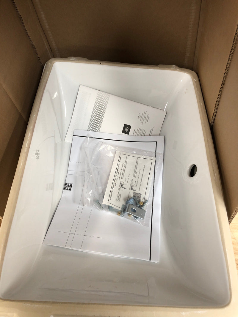 DXV D00614000.415 Webster 19-3/4" Rectangular Vitreous China Undermount Bathroom Sink with Overflow - Canvas White