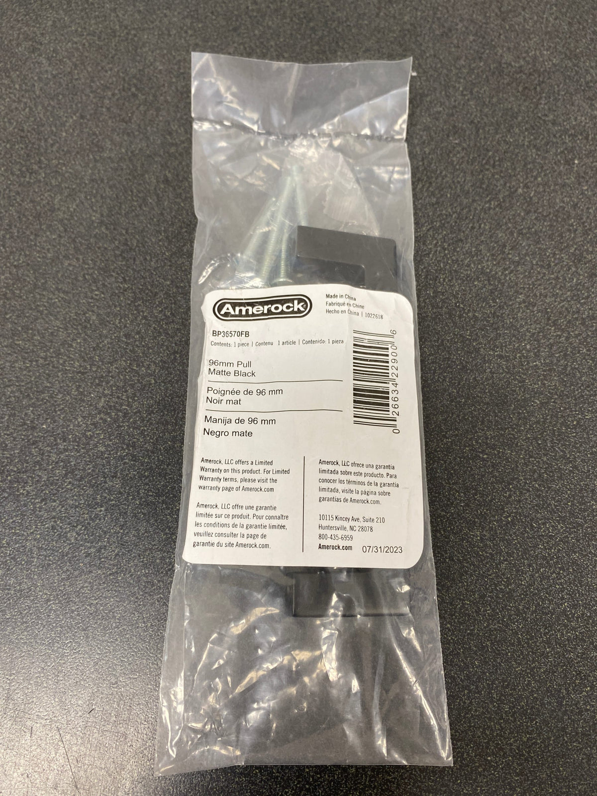 Amerock BP36570FB Monument 3-3/4 in (96 mm) Matte Black Drawer Pull