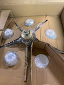 Progress Lighting P400296-109 Parkhurst 5 Light 25" Wide Taper Candle Ring Chandelier with Clear Glass Shades - Brushed Bronze