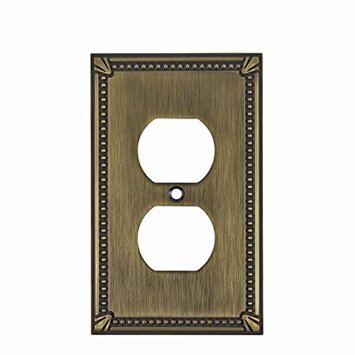 Richelieu Hardware BP862AE Traditional 1-Gang Duplex Outlet Wall Plate, Antique English