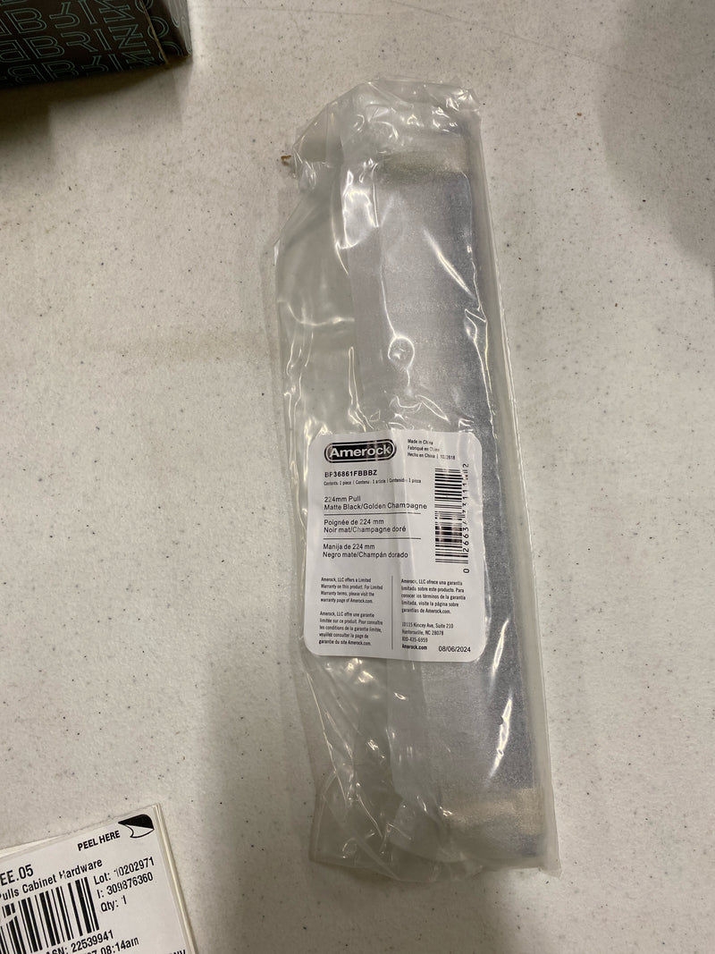 Amerock BP36861FBBBZ | Mergence 8-13/16 inch (224mm) Center-to-Center Matte Black/Golden Champagne Cabinet Pull | Kitchen Cabinet Hardware | Furniture Hardware | Drawer Handle