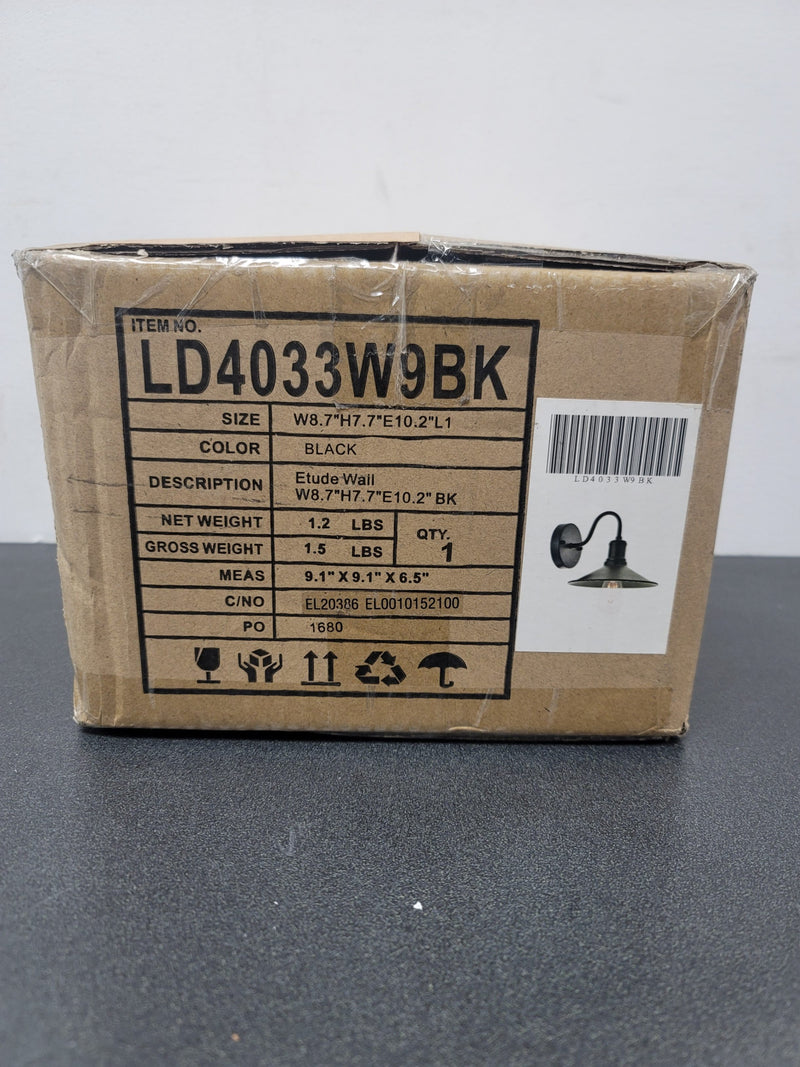 Elegant Lighting LD4033W9BK Etude Single Light 8" Tall Bathroom Sconce - Black