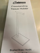 Gatco 1331B 21" Free Standing Toilet Paper Holder - Brushed Brass / Acrylic