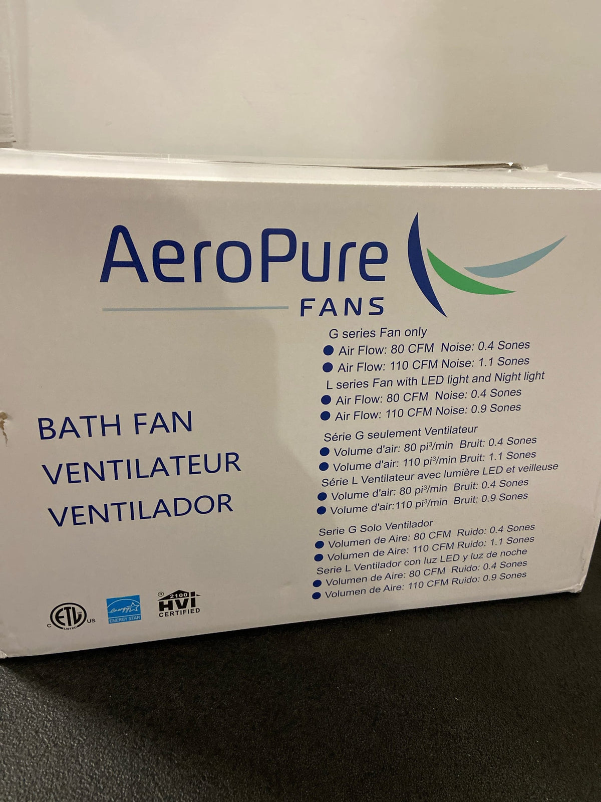 Aero Pure ABF110 G16 FHB Designer Series 110 CFM 0.9 Sone Ceiling Mounted Energy Star Certified Bath Fan with Round on Square Design - Farmhouse Black