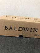 Baldwin FDELLTSR150 Ellipse Non-Turning Two-Sided Dummy Door Knob Set with Square Rose - Satin Nickel