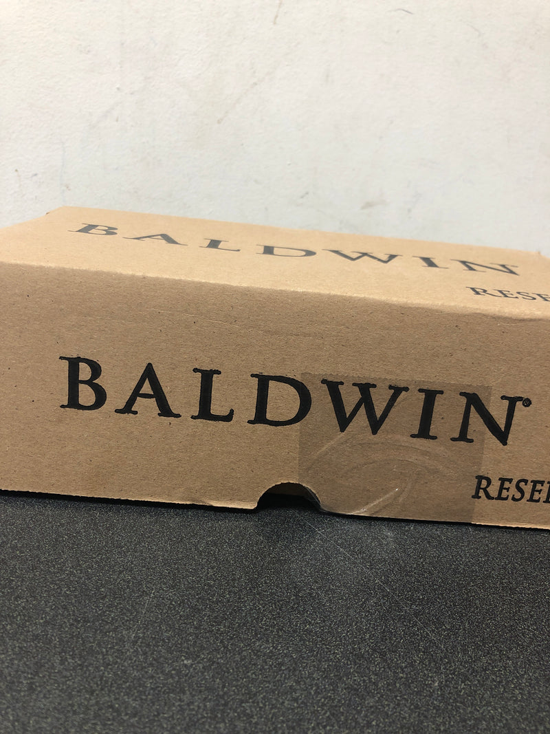 Baldwin FDELLTSR150 Ellipse Non-Turning Two-Sided Dummy Door Knob Set with Square Rose - Satin Nickel